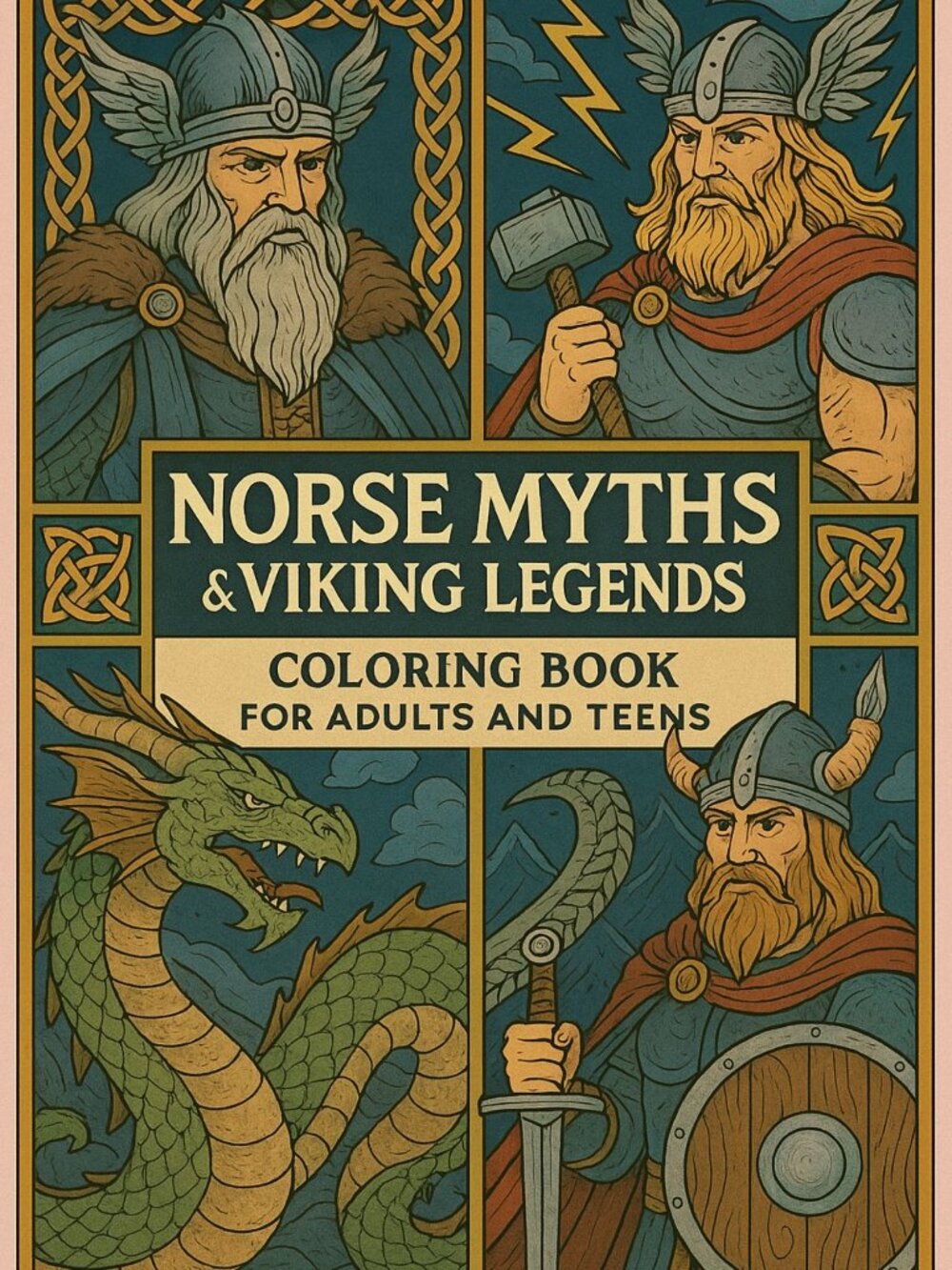 Norse Myths and Viking Legends Coloring Sheets For Adults and Teens